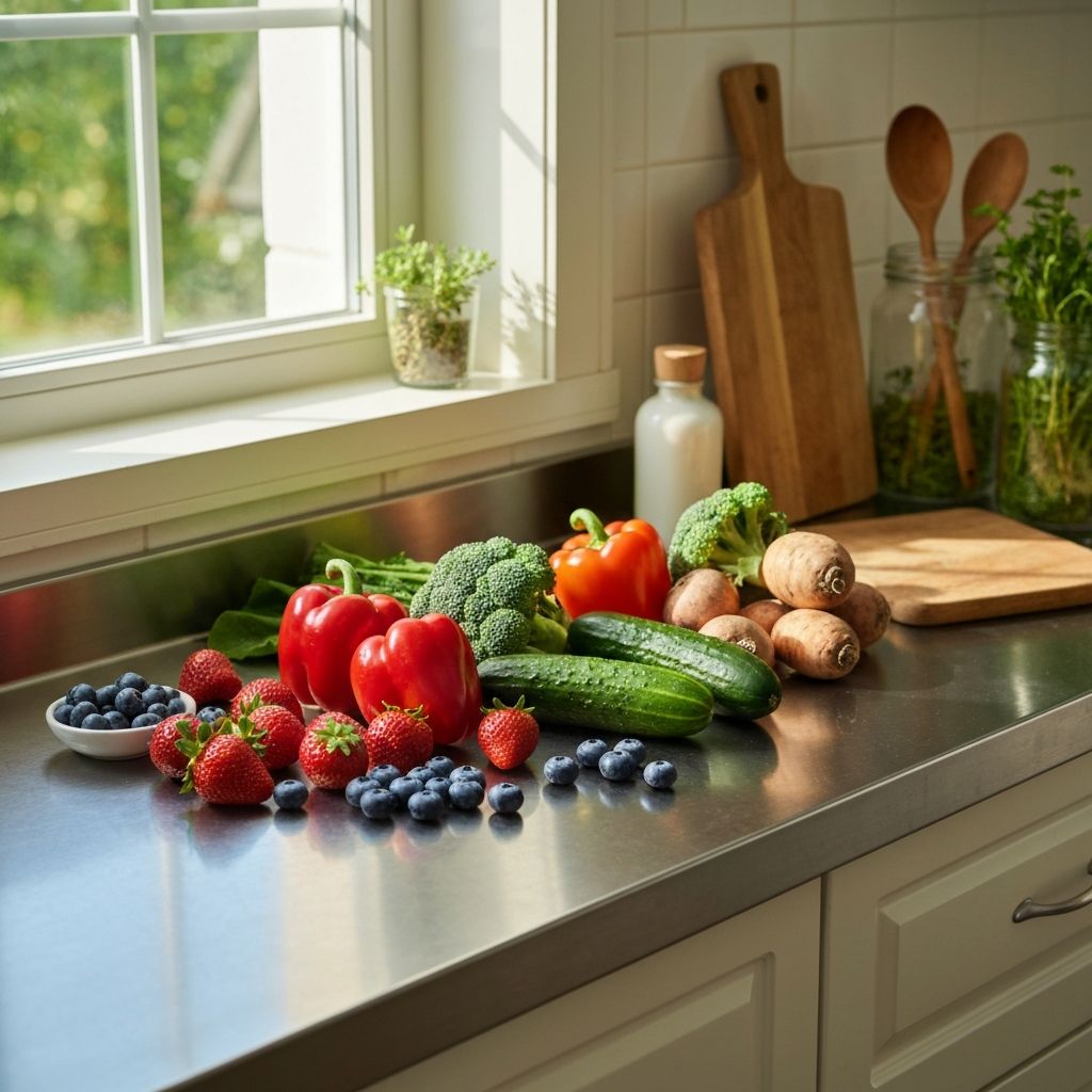 Gesunde Lebensmittel und ausgewogene Ernährung